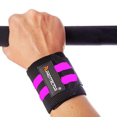 Imagem de PROTTECTOR 0026.U/R. Faixa Elástica Munhequeira - Treino Crossfit, U, Preta/Rosa