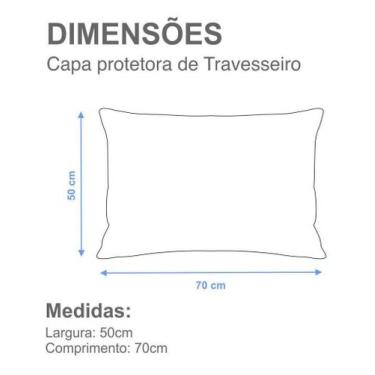 Imagem de Kit 2 Capa Protetora para Travesseiro Malha Algodão Protetor Impermeáv