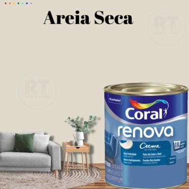 Imagem de Tinta Parede Marrom Acrílica Fosca Renova 800ml - Coral, AREIA SECA