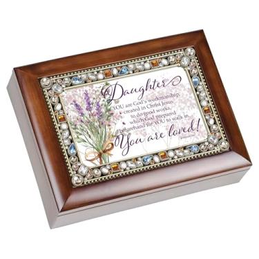 Imagem de Cottage Garden Caixa de joias com foto musical toca música Amazing Grace 15 x 20 cm acrílico e vidro Daughter You are Loved