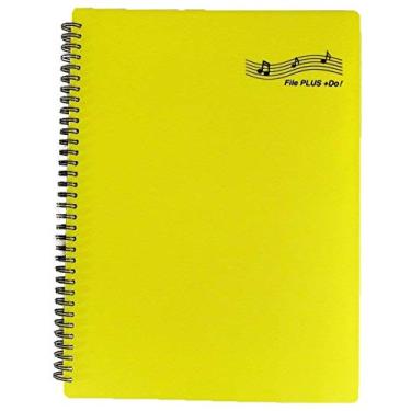 Imagem de Pasta FILE PLUS DO para músicos, pasta de partituras, pasta de banda, escrita, encadernação espiral, tamanho carta dos EUA/A4, mangas 30, 60 páginas (amarelo)