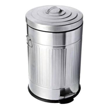 Imagem de Lixeira Multiuso New York Aço Zinco 20L Pedal - Cinza
