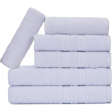 Imagem de Jogo De Toalhas Gigante Itália Soft 2 Banhão + 2 Rosto + 2 Tapete Luxo 100% Algodão Branco