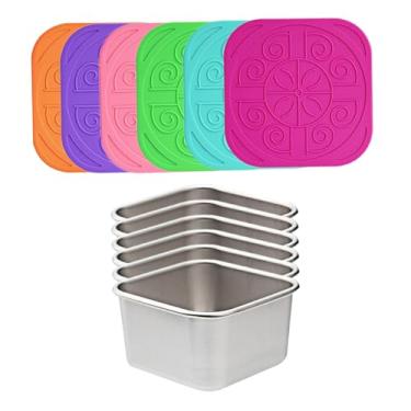 Imagem de Baoblaze 6 peças recipiente para molho de salada, copo para molho, suporte para ketchup, recipiente para condimentos à prova de vazamento, prato para, 60ml