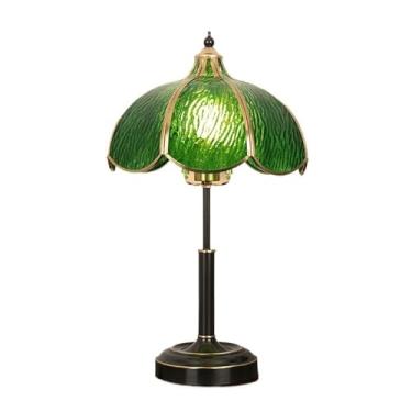 Imagem de Abajur de cabeceira Abajur de mesa vidro vintage, abajur para sala estar, quarto, estudo, latão, vitral, cabeceira(Green,Pequeno)