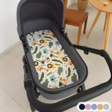 Imagem de Colchão para Carrinho Moises Colchonete Bebê Menino Menina com Capa Re