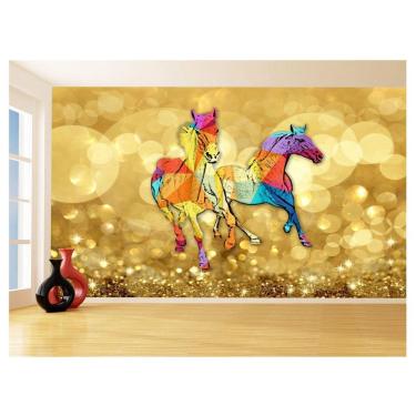 Imagem de Papel De Parede Animais Pop Art Cavalos Cores 3,5M Pxa375