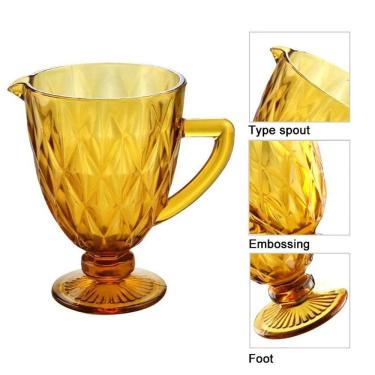 Imagem de Jarra De Vidro Para Agua Suco Diamond 1 Litro Diamante