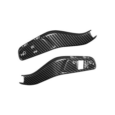 Imagem de XBAOPEG Serve para Porsche Cayenne Panamera 911 Acessórios, LHD Volante Farol Interruptor Guarnição Tampa Decoração Interruptor Tampa 2 Pçs/conjunto (Fibra de Carbono)
