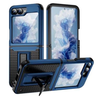 Imagem de Capa rígida de plástico para Galaxy Z Flip6, capa protetora à prova de choque (para Galaxy Z Flip6/preto azul)