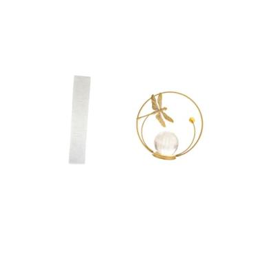 Imagem de Fenteer Abajur de Cristal com Escultura de Metal, Enfeite de Mesa para Sala de Estar, Quarto, Corredor, Lareira, Decoração de Escritório