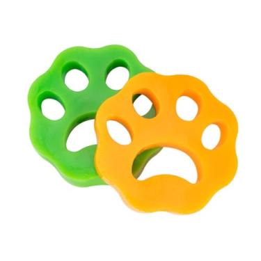 Imagem de Removedor de Pelos para Animais de Estimação, Silicone, Laranja e Verde, 8 x 7,5 cm, Reutilizável, 2 Peças, para Máquina de Lavar, Roupas, Sofá e Carro