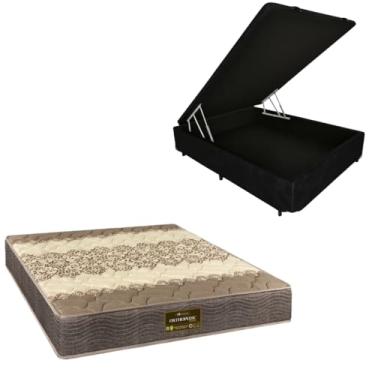 Imagem de Cama Box Baú Blindada com Colchão de Espuma Orthopedic - Casal 138x188 (CORINO PRETO)