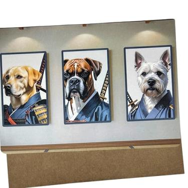 Imagem de Samurai Dogs Cartão comemorativo artes marciais, 13 x 18 cm, em branco dentro, amarelo Lab Boxer Westie, envelope Kraft, cartões So Proud of You - 1359