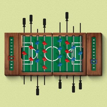 Imagem de Pebolim Ou Totó - Montagem Entre Quadros E Adesivo - 4 Pçs