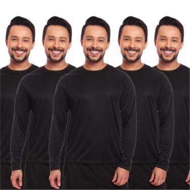 Imagem de Kit 5 Camisas Segunda Pele Proteção Solar Uv Térmica Corrida Bike-Masculino