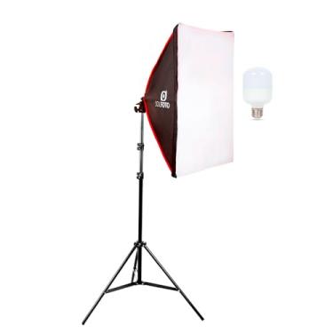 Imagem de Sou Foto | Kit UNO Softbox 50x70cm com Lâmpada LED e Tripé 2m para Estúdio Fotográfico (50w)