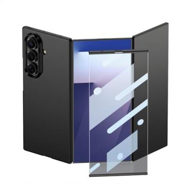 Imagem de FWYANZH Capa para Samsung Galaxy Z com três dobras, protetor de tela embutido, capa fina e minimalista, proteção contra quedas, capa de PC, preta, três dobras