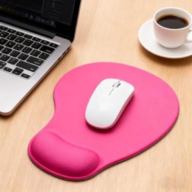 Imagem de Mouse pad com suporte de pulso em gel - descanso de pulso ergonômico para mesa de jogos, base de borracha para laptop