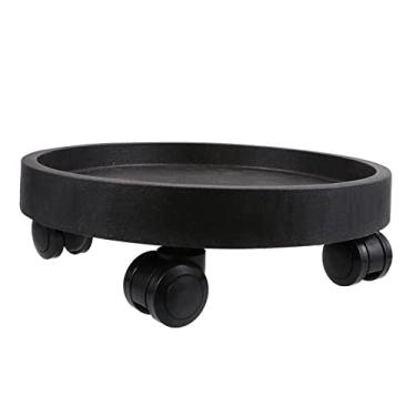 Imagem de Vaso de flores base vaso rodízio planta resistente Dolly plantadores internos planta branca planta planta sobre rodas plantas internas vaso de flores redondo suporte polia lata de lixo resina