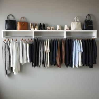 Imagem de kit 3 Cabideiro De Parede Arara Organizador De Roupa Suspensa (Branco)