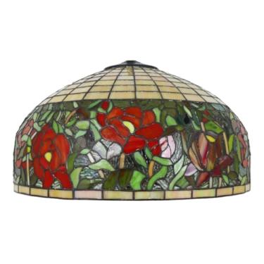 Imagem de Abajur de vidro estilo Tiffany de 50 cm (20 polegadas) para luminária de mesa, luminária de teto ou pendente, cor rosa. Ideal para substituição de abajures de vitral de mesa, chão ou teto.