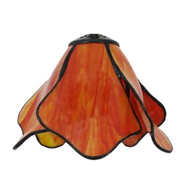 Imagem de Cúpula de Abajur Tiffany de 20 cm de Largura - Acessórios de Reposição - Cúpula de Abajur em Vitral com Estampa de Lótus - Cores Vintage Rosa, Bege e Laranja - Ideal para Abajures de Mesa, L