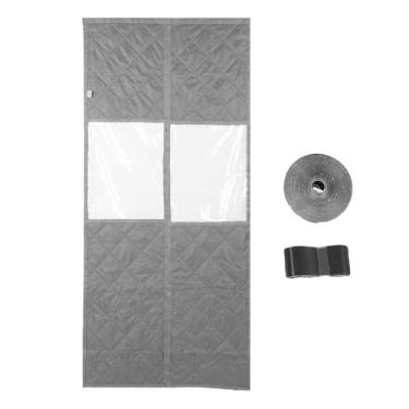 Imagem de Fafeicy Cortina de Porta Com Isolamento Térmico Magnética à Prova de Com Janela Transparente de 36,6 X 85 Polegadas para Pátio Interno Externo, Portas de Garagem, Bloqueador de