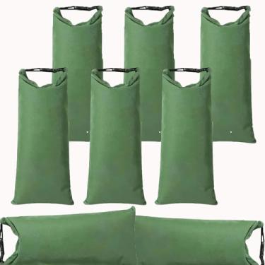 Imagem de 6 peças de barreiras de água para inundações, sacos de areia de lona de 28 x 71 cm para quintal e garagem, sacos de areia reutilizáveis para proteção contra inundações, sacos de barreira contra