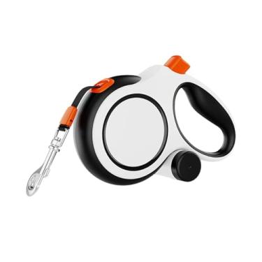 Imagem de HEEPDD Trela ​​retrátil para Cães, Fita de Nylon Anti-enrolamento de 26 Pés de Comprimento 360 ° Com Dispensador de Saco de Lixo para Cães Grandes de até 110 Libras (Branco 8M sem filamento