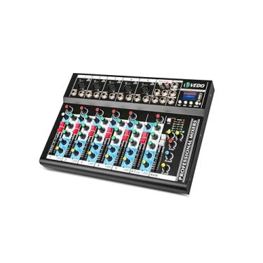 Imagem de VDA107L Mixer de Áudio Profissional 7 Canais,Bluetooth 5.0, USB Phantom Power 48V Placa Som Digital com 6 Modos Efeito, Ideal para Shows ao Vivo Casamentos Podcasts Transmissões e Gravação em Estúdio