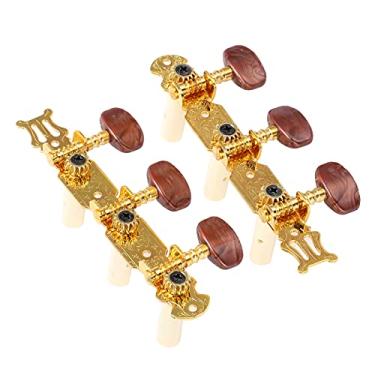 Imagem de Generic Conjunto de Pinos de Afinação de Guitarra Clássica, Cabeças de Máquina de Aço Duráveis ​​para Ajustar o Aperto das Cordas, 2 Peças de Acessórios de Peças de Guitarra para Amantes de Música