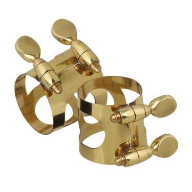 Imagem de Kisangel 2 peças de fixadores de ligaduras de saxofone alto para bocais, peças de saxofone compactas e elegantes