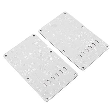 Imagem de RiToEasysports Protetor de Picareta de Guitarra, 2 Peças de Placas de Cobertura Traseira de Guitarra Elétrica de Plástico Pvc Com Substituição de Placa Traseira de 6 Furos para Guitarristas (Branco)