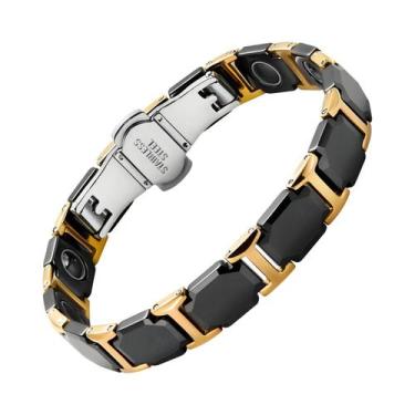 Imagem de Pulseira de cerâmica premium ARADOO com hematita magnética pulseira de