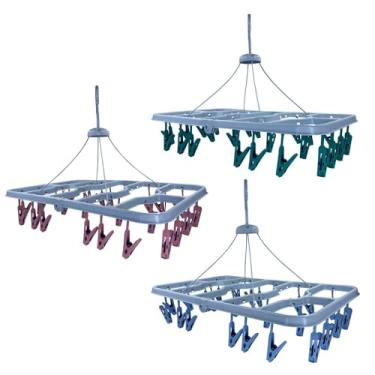 Imagem de Varal para Roupas Íntimas com 20 Prendedores, Multiuso para Calcinhas, Cuecas e Meias, Compacto e Resistente, Polipropileno