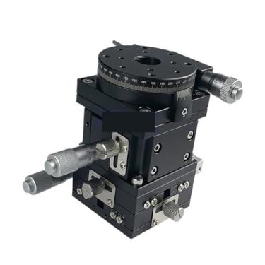 Imagem de Estágio linear manual, LTP80-L-2, XYZR 80 mm, plataforma de corte de 4 eixos tipo V, mesa deslizante de ajuste de rolamento, trilho cruzado duplo 39,2N