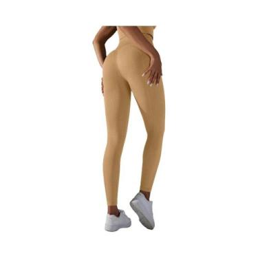 Imagem de Calças De Yoga Sem Costura De Cintura Alta Para Mulheres Leggings De F