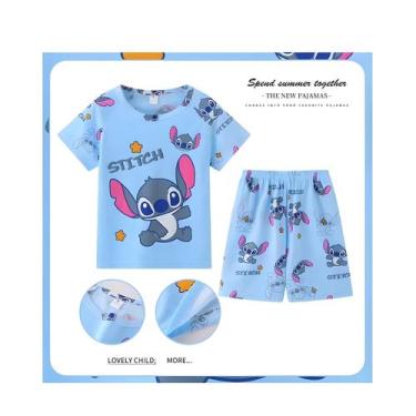 Imagem de Conjunto de Pijama Infantil de Verão - Winnie, Stitch e Desenhos Anima