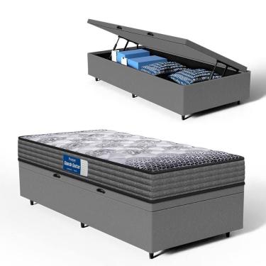 Imagem de Cama Box Baú com Colchão de Espuma D60 Double Face Guarda Costas Comfort Force Probel Solteiro 88cm