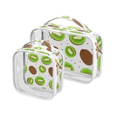 Imagem de xigua Kkiwi Bolsa de maquiagem para mulheres, bolsa de cosméticos transparente de viagem, bolsa de higiene portátil à prova d'água para viagens, férias, organização de banheiro