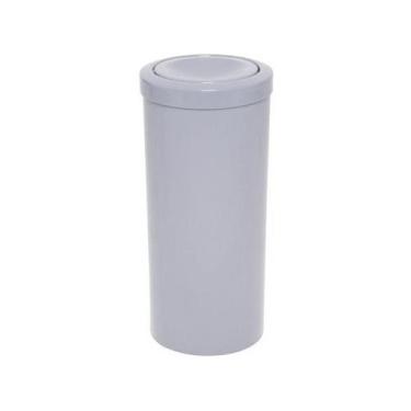 Imagem de Lixeira Plástica 22 Litros Com Tampa Meia Esfera Cor:Branco - Higipack