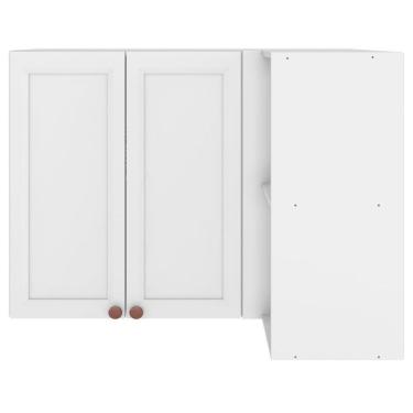 Imagem de Armário Aéreo Para Canto 2 Portas 2 Nichos Unna Poliman Móveis Branco