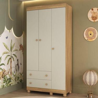 Imagem de Guarda-roupa Infantil 92cm 3 Portas e 2 Gavetas Allegra Multimóveis MP