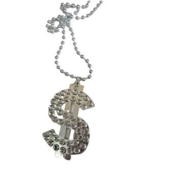 Imagem de Colar De Rico Cifrão Prata Dólar Festas Fantasia - Lynx Produções Arti