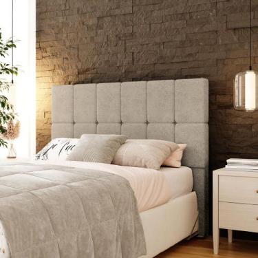 Imagem de Cabeceira Casal 140cm Linea Boucle Estofada Design Moderno para Quarto