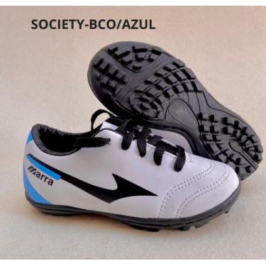Imagem de Chuteira infantil marra, Branco, Azul society, 24