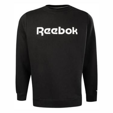 Imagem de Blusa Moletom Reebok Big Logo Linear Crew Masculino Preto-Masculino