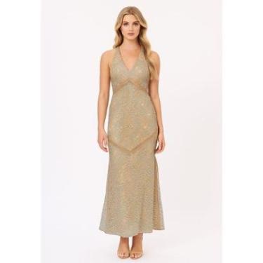 Imagem de Vestido Longo S/m Bordado Bege-Feminino