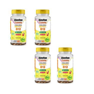 Imagem de Kit 4 Bioviton Gummy Methyl B12 Sabor Morango 4x30 gomas Unilife-Unissex